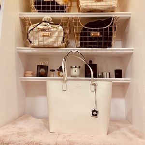 ♠️ Kate Spade ♠️ White/Cream Large tote bag, Gift for her, Light Weight